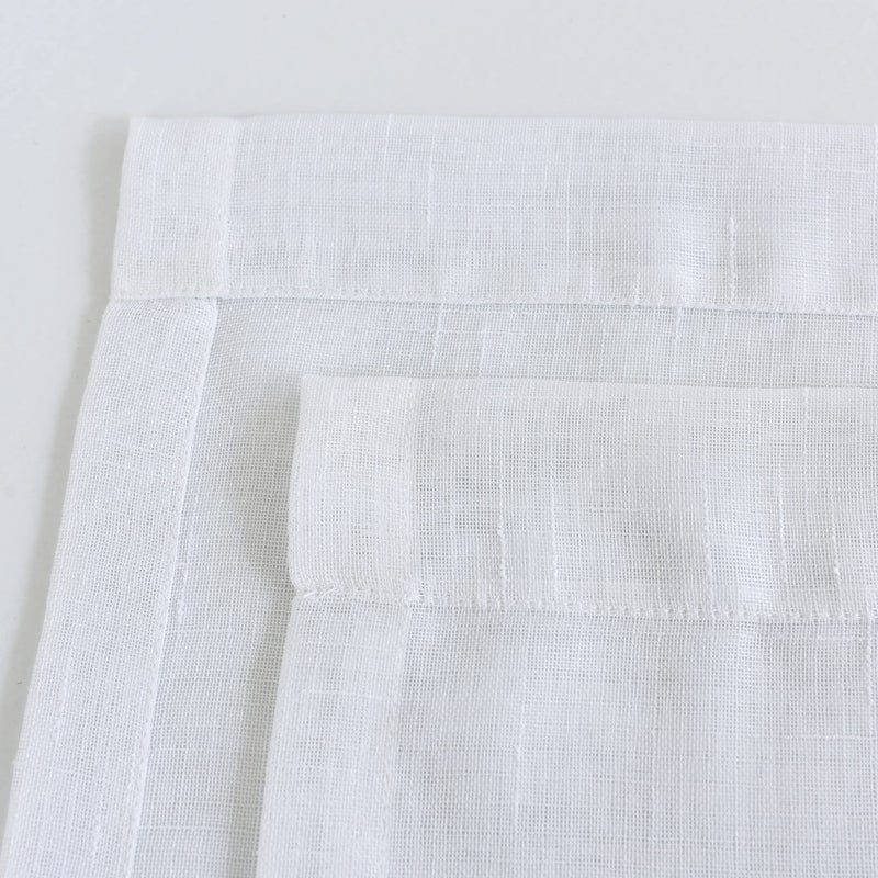 Randall Snow White Faux Linen Sheer Curtain with 8 Metal Grommets Open Weave Window Treatment Drape for Living Room & Bedroom,Modern Privacy & Light Filtering & Light Drapes Curtains 2 Panels, 108Inch - Image 4